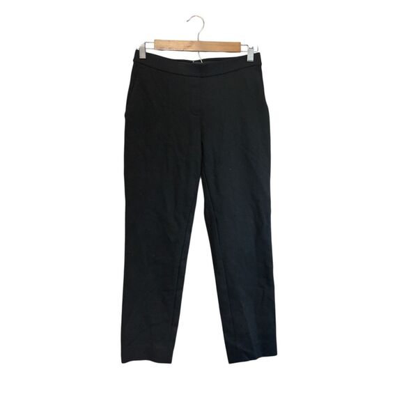 Black Pull On Ankle Pants Career Business Casual Minimalist Trousers - Picture 2 of 8